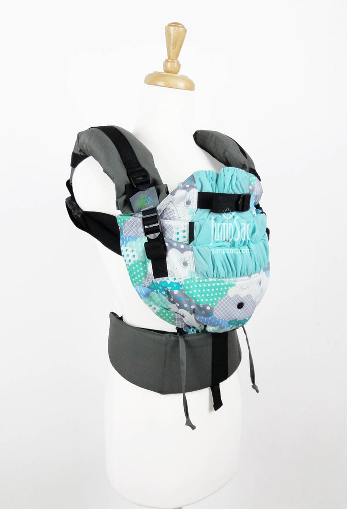 Winky Clouds with Aqua Mesh on Slate (Flux)