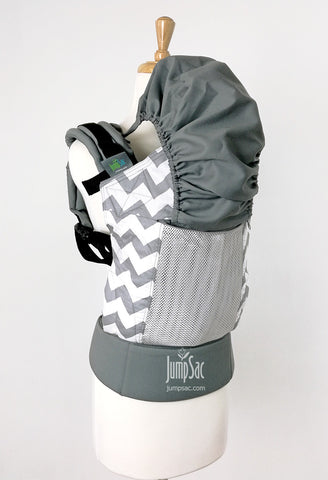 Grey Chevron with Silver Mesh on Slate (Orbit)