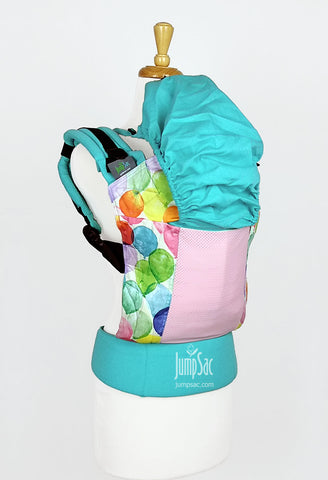 Party Balloons with Pale Pink Mesh on Seafoam (Orbit)