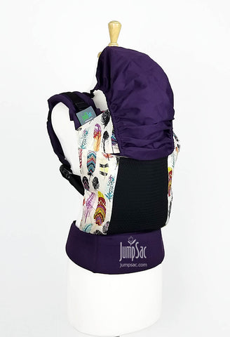 Plumes with Black Mesh on Aubergine (Orbit)