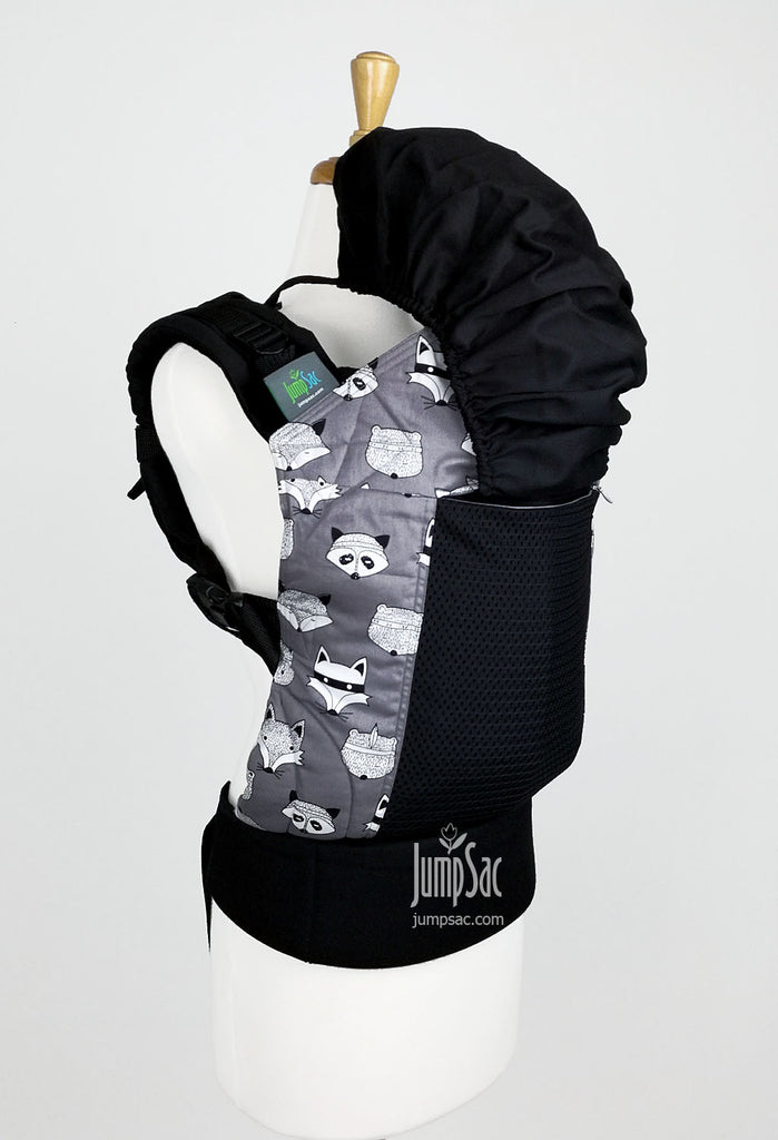 Tribal Fox with Black Mesh on Black (Orbit)