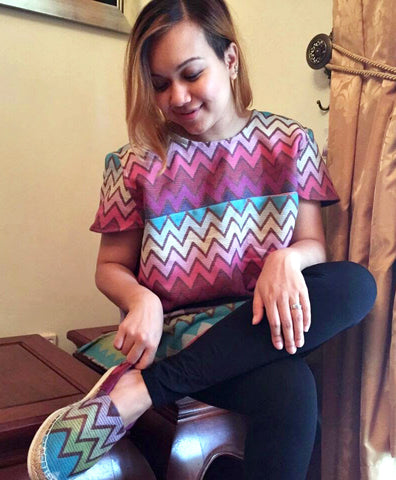 Bombora Waves in Pale Pink (Struts Tunic)